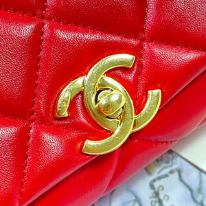 Chanel AS3366 Flap Bag 20cm Lambskin Red - Default Title - View 7