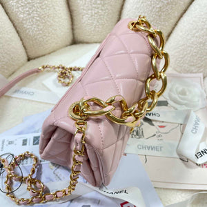 Chanel AS3366 Flap Bag 20cm Lambskin Pink - Default Title - View 4