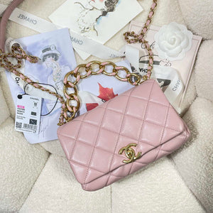 Chanel AS3366 Flap Bag 20cm Lambskin Pink - Default Title - View 5