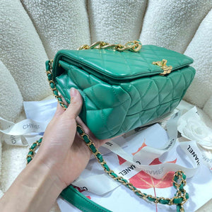 Chanel AS3367 Large Flap Bag 23cm Lambskin Green - Default Title - View 3
