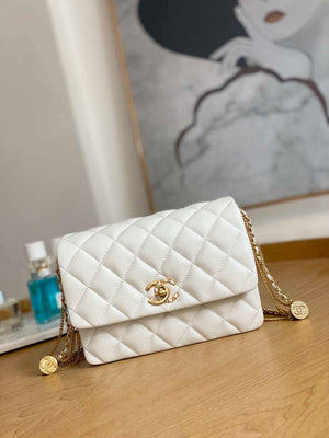 Chanel AS3378 MINI Flap Bag Lambskin White - Default Title - View 1