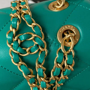 Chanel AS3384 Backpack Chain bag lambskin Green - Default Title - View 4