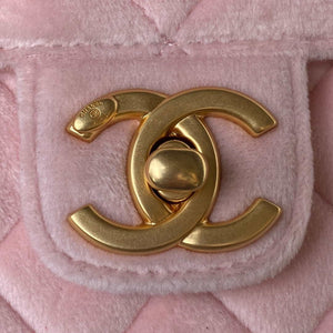 Chanel AS3432 Small Flap Bag Velvet Enamel & Gold-Tone Metal Pink - Default Title - View 3