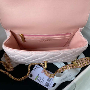 Chanel AS3432 Small Flap Bag Velvet Enamel & Gold-Tone Metal Pink - Default Title - View 7