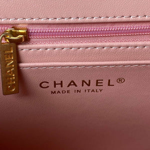 Chanel AS3432 Small Flap Bag Velvet Enamel & Gold-Tone Metal Pink - Default Title - View 8