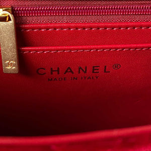 Chanel AS3432 Small Flap Bag Velvet Enamel & Gold-Tone Metal Wine Red - Default Title - View 8