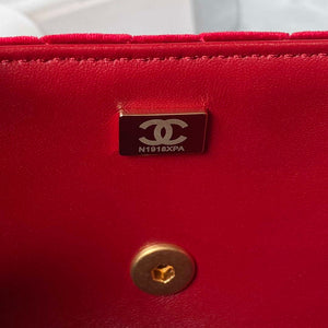 Chanel AS3432 Small Flap Bag Velvet Enamel & Gold-Tone Metal Wine Red - Default Title - View 9