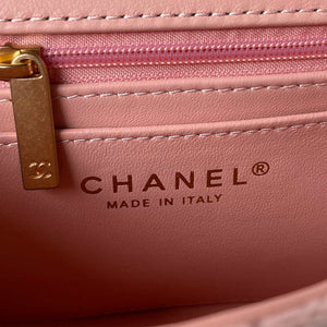 Chanel AS3442 Mini Flap Bag Velvet Enamel & Gold-Tone Metal Pink - Default Title - View 9