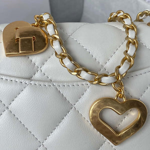 Chanel AS3456 Mini Flap Bag Lambskin & Gold-Tone Metal White - Default Title - View 6