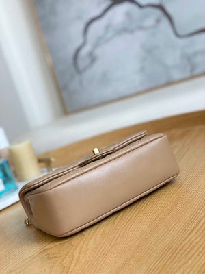 Chanel AS3457 Mini Flap Bag Lambskin & Gold-Tone Metal Apricot - Default Title - View 6