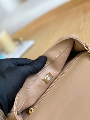 Chanel AS3457 Mini Flap Bag Lambskin & Gold-Tone Metal Apricot - Default Title - View 8