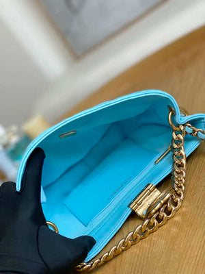 Chanel AS3476 Hobo Handbag Lambskin Blue - Default Title - View 9