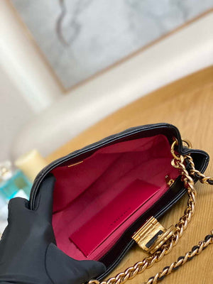 Chanel AS3476 HOBO Handbag Lambskin & Gold-Tone Metal Black - Default Title - View 9