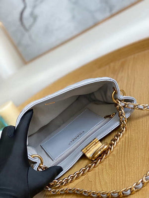 Chanel AS3476 Hobo Handbag Lambskin Light Grey - Default Title - View 9
