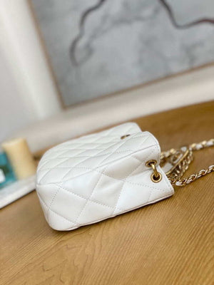Chanel AS3476 Hobo Handbag Lambskin White - Default Title - View 6