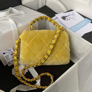 Chanel AS3498 Flap Bag Shearling Yellow - Default Title - View 2