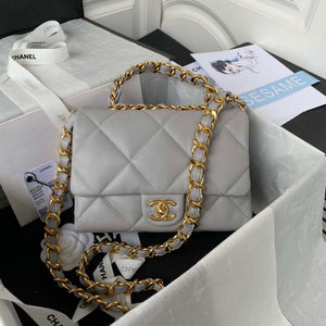 Chanel AS3499 Flap Bag Lambskin Gray - Default Title - View 1