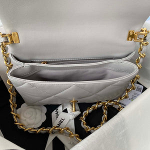 Chanel AS3499 Flap Bag Lambskin Gray - Default Title - View 7