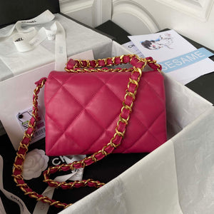 Chanel AS3499 Flap Bag Lambskin Rose Red - Default Title - View 2