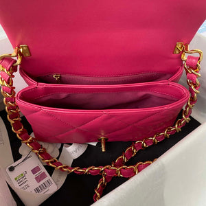 Chanel AS3499 Flap Bag Lambskin Rose Red - Default Title - View 7