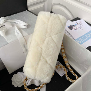 Chanel AS3499 Flap Bag Shearling White - Default Title - View 6