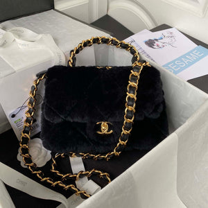 Chanel AS3499 Flap Bag Shearling Black - Default Title - View 1