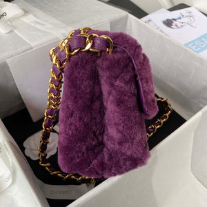 Chanel AS3499 Flap Bag Shearling Purple - Default Title - View 5