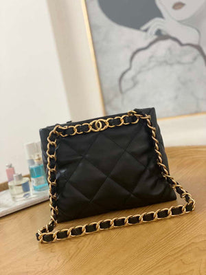 Chanel AS3502 Small TOTE Lambskin Black - Default Title - View 1