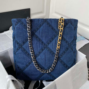 Chanel AS3519 CHANEL 23K Shopping Bag Denim Blue - Default Title - View 2