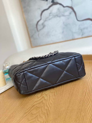 Chanel AS3519 CHANEL19 Shopping Bag Shiny Lambskin Dark Brown - Default Title - View 9