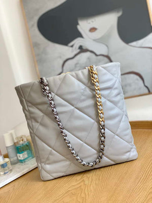 Chanel AS3519 CHANEL19 Shopping Bag Shiny Lambskin Gray - Default Title - View 2