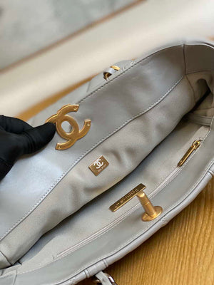 Chanel AS3519 CHANEL19 Shopping Bag Shiny Lambskin Gray - Default Title - View 6