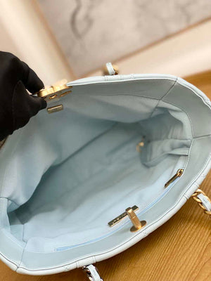 Chanel AS3519 CHANEL19 Shopping Bag Shiny Lambskin Light Blue - Default Title - View 8