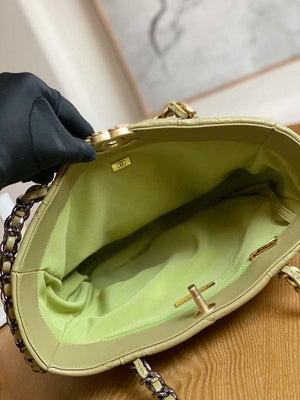 Chanel AS3519 CHANEL19 Shopping Bag Shiny Lambskin Light Yellow - Default Title - View 8