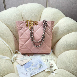 Chanel AS3519 CHANEL19 Shopping Bag Shiny Lambskin Pink - Default Title - View 1