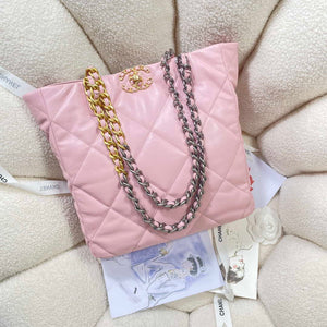 Chanel AS3519 CHANEL19 Shopping Bag Shiny Lambskin Pink - Default Title - View 4