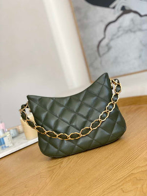 Chanel AS3562 Hobo Handbag Lambskin Dark Green - Default Title - View 2
