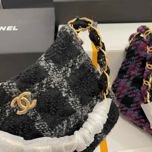 Chanel AS3562 Hobo Handbag Wool Tweed Black - Default Title - View 3