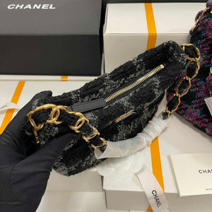 Chanel AS3562 Hobo Handbag Wool Tweed Black - Default Title - View 4