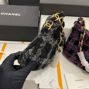 Chanel AS3562 Hobo Handbag Wool Tweed Black - Default Title - View 6