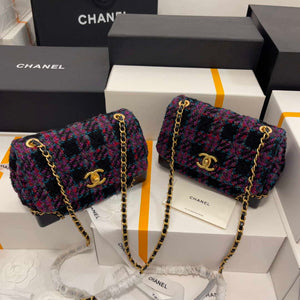 Chanel AS3572 Small Flap Bag Wool Tweed Purple - Default Title - View 1