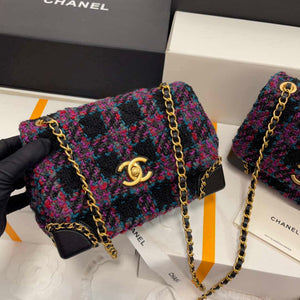 Chanel AS3572 Small Flap Bag Wool Tweed Purple - Default Title - View 2