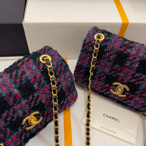 Chanel AS3572 Small Flap Bag Wool Tweed Purple - Default Title - View 3