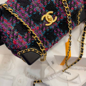 Chanel AS3572 Small Flap Bag Wool Tweed Purple - Default Title - View 5