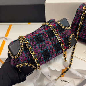 Chanel AS3572 Small Flap Bag Wool Tweed Purple - Default Title - View 8