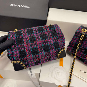 Chanel AS3572 Small Flap Bag Wool Tweed Purple - Default Title - View 9