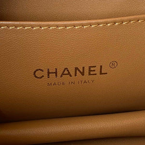 Chanel AS3580 Small Flap Bag Lambskin Lambskin & Gold-Tone Metal Brown - Default Title - View 8