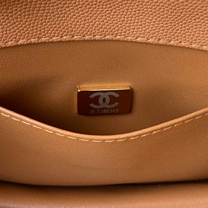 Chanel AS3580 Small Flap Bag Lambskin Lambskin & Gold-Tone Metal Brown - Default Title - View 9