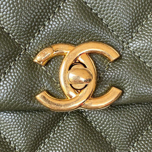 Chanel AS3580 Small Flap Bag Lambskin Lambskin & Gold-Tone Metal Green - Default Title - View 3