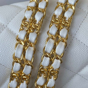 Chanel AS3580 Small Flap Bag Lambskin Lambskin & Gold-Tone Metal White - Default Title - View 5
